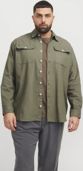 Jack & Jones Raymond Spring Long Sleeve Overshirt Green - Overhemden - Overhemden Grote Maten Heren