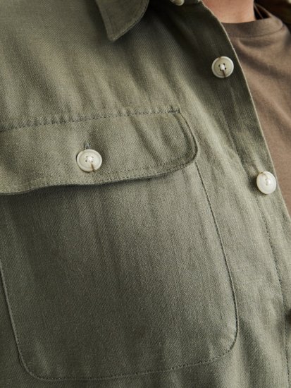 Jack & Jones Raymond Spring Long Sleeve Overshirt Green - Overhemden - Overhemden Grote Maten Heren
