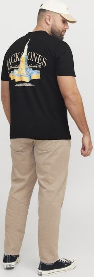 Jack & Jones Boston Photo Crew Neck T-Shirt Black - T-shirts - Grote Maten T-shirts Heren