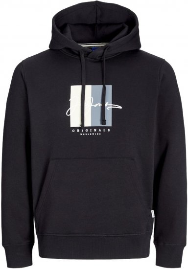 Jack & Jones Frederiksberg Box Script Hoodie Black - Sweaters & hoodies - Sweaters & Hoodies Grote Maten Heren