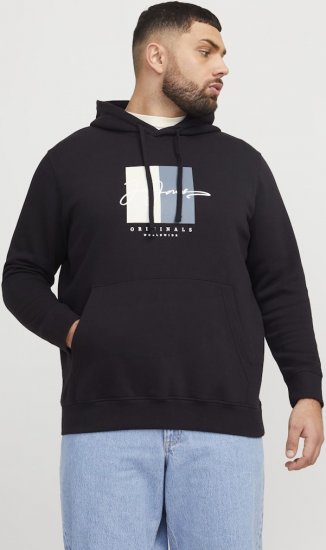 Jack & Jones Frederiksberg Box Script Hoodie Black - Sweaters & hoodies - Sweaters & Hoodies Grote Maten Heren