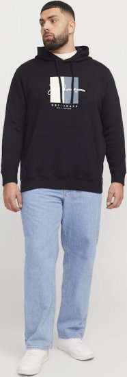 Jack & Jones Frederiksberg Box Script Hoodie Black - Sweaters & hoodies - Sweaters & Hoodies Grote Maten Heren