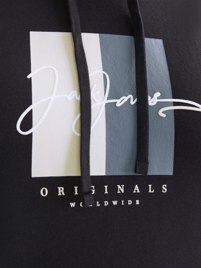 Jack & Jones Frederiksberg Box Script Hoodie Black - Sweaters & hoodies - Sweaters & Hoodies Grote Maten Heren
