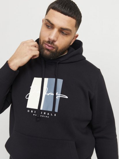 Jack & Jones Frederiksberg Box Script Hoodie Black - Sweaters & hoodies - Sweaters & Hoodies Grote Maten Heren