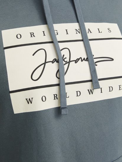 Jack & Jones Frederiksberg Box Script Hoodie Grey - Sweaters & hoodies - Sweaters & Hoodies Grote Maten Heren