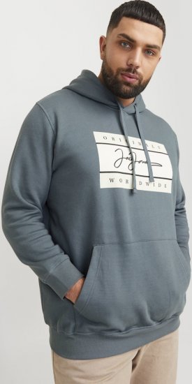 Jack & Jones Frederiksberg Box Script Hoodie Grey - Sweaters & hoodies - Sweaters & Hoodies Grote Maten Heren