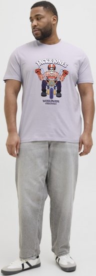 Jack & Jones Anatomy Skull Crew Neck T-Shirt Violet - T-shirts - Grote Maten T-shirts Heren