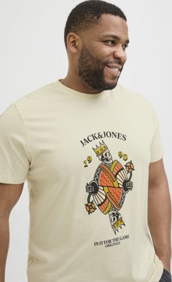 Jack & Jones Anatomy Skull Crew Neck T-Shirt Antique White - T-shirts - Grote Maten T-shirts Heren