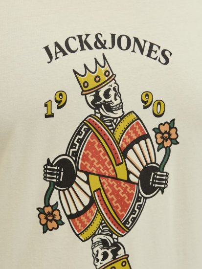 Jack & Jones Anatomy Skull Crew Neck T-Shirt Antique White - T-shirts - Grote Maten T-shirts Heren