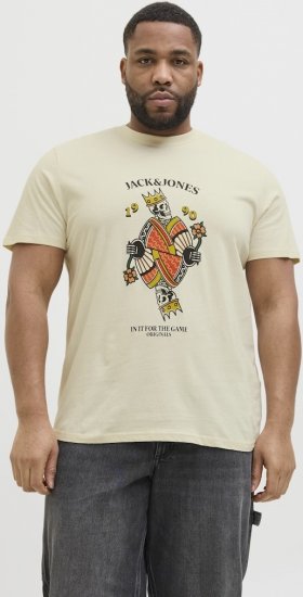 Jack & Jones Anatomy Skull Crew Neck T-Shirt Antique White - T-shirts - Grote Maten T-shirts Heren