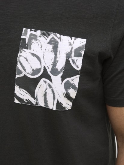 Jack & Jones Split Pocket Print T-Shirt Black - T-shirts - Grote Maten T-shirts Heren