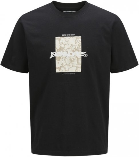 Jack & Jones Tarmac Camo Crew Neck T-Shirt Black - T-shirts - Grote Maten T-shirts Heren