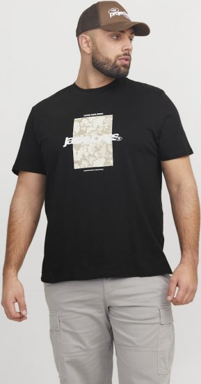 Jack & Jones Tarmac Camo Crew Neck T-Shirt Black - T-shirts - Grote Maten T-shirts Heren