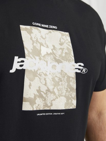 Jack & Jones Tarmac Camo Crew Neck T-Shirt Black - T-shirts - Grote Maten T-shirts Heren