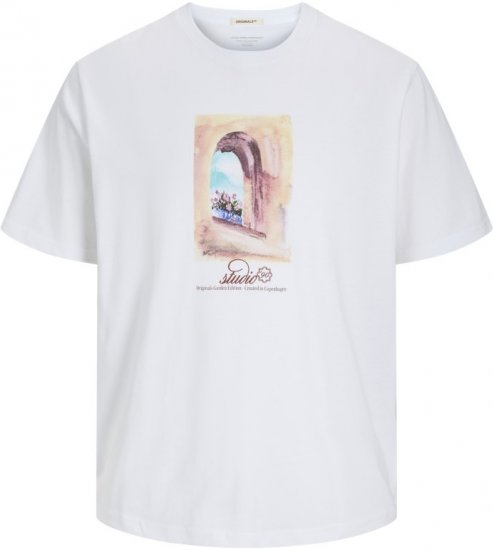 Jack & Jones Hydra Crew Neck T-Shirt Bright White - T-shirts - Grote Maten T-shirts Heren