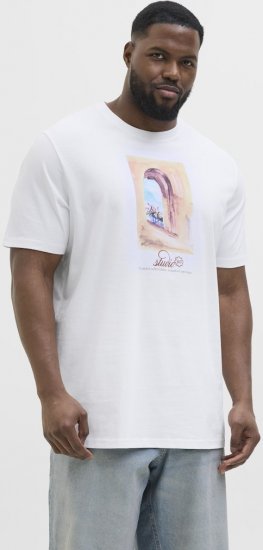 Jack & Jones Hydra Crew Neck T-Shirt Bright White - T-shirts - Grote Maten T-shirts Heren