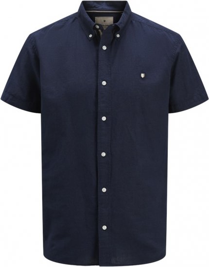 Jack & Jones Summer Shield Short Sleeve Shirt Maritime Blue - Overhemden - Overhemden Grote Maten Heren