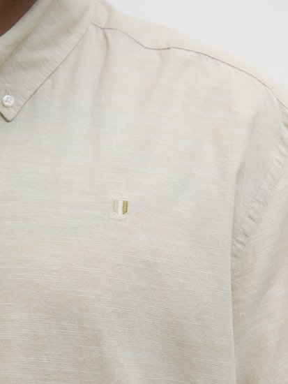 Jack & Jones Summer Shield Short Sleeve Shirt White Pepper - Overhemden - Overhemden Grote Maten Heren