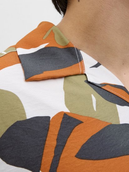 Jack & Jones Vira Marshall AOP Short Sleeve Shirt Cloud Dancer - Overhemden - Overhemden Grote Maten Heren