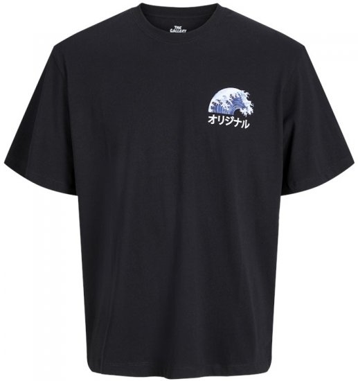 Jack & Jones Fuji Crew Neck T-Shirt Black - T-shirts - Grote Maten T-shirts Heren