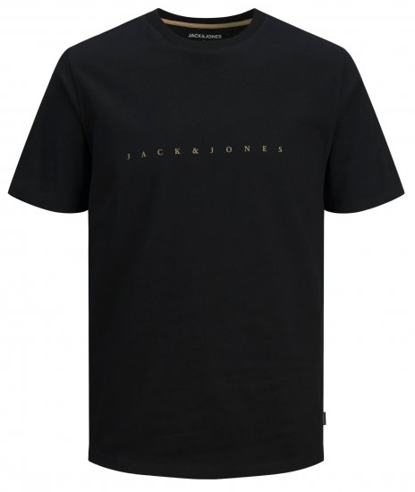 Jack & Jones JJFONT T-Shirt Black - T-shirts - Grote Maten T-shirts Heren