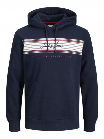 Jack & Jones JJLEO SWEAT Hoodie Navy - Sweaters & hoodies - Sweaters & Hoodies Grote Maten Heren