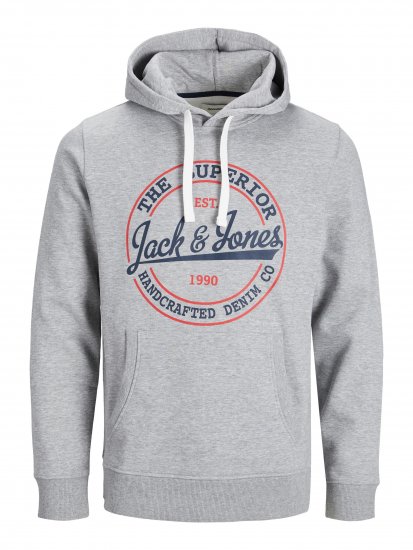 Jack & Jones JJBRAT SWEAT Hoodie Light Grey - Sweaters & hoodies - Sweaters & Hoodies Grote Maten Heren