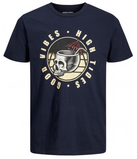 Jack & Jones JJEUSTACE T-Shirt Navy - T-shirts - Grote Maten T-shirts Heren