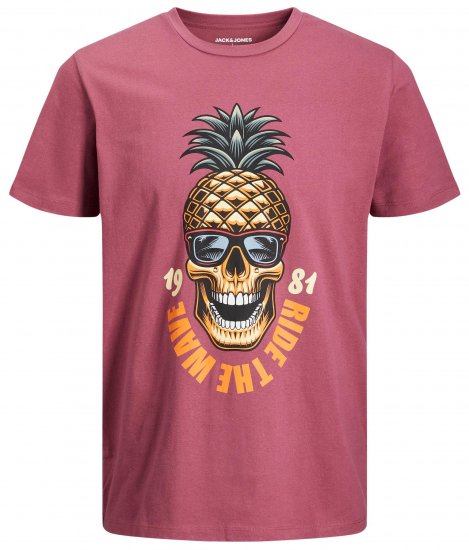 Jack & Jones JJEUSTACE T-Shirt Pink - T-shirts - Grote Maten T-shirts Heren