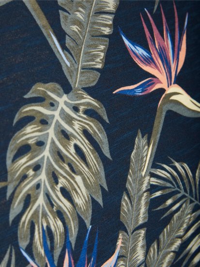 Jack & Jones JJCOASTAL AOP T-Shirt Navy - T-shirts - Grote Maten T-shirts Heren