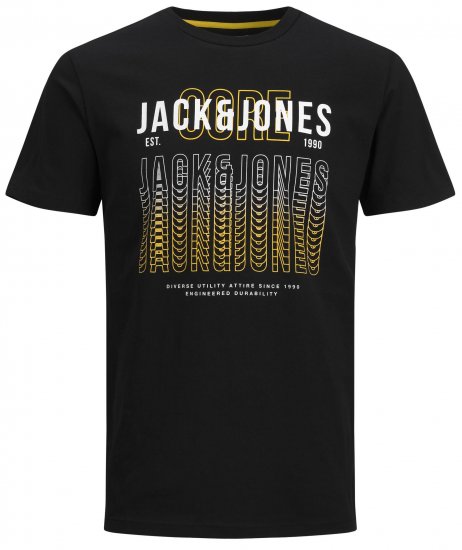 Jack & Jones JJCYBER T-Shirt Black - T-shirts - Grote Maten T-shirts Heren