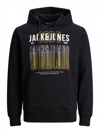 Jack & Jones JJCYBER SWEAT Hoodie Black - Sweaters & hoodies - Sweaters & Hoodies Grote Maten Heren
