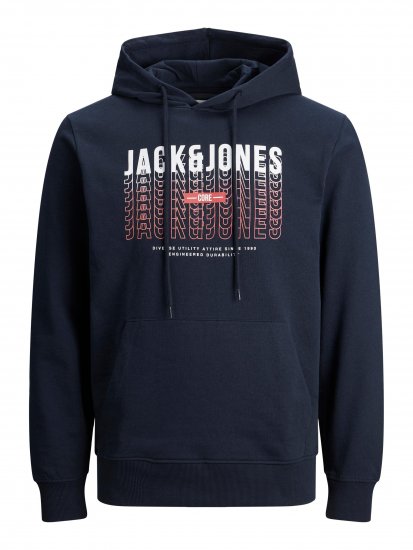 Jack & Jones JJCYBER SWEAT Hoodie Navy - Sweaters & hoodies - Sweaters & Hoodies Grote Maten Heren