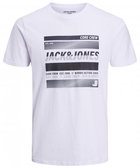 Jack & Jones JCOARC T-Shirt White - T-shirts - Grote Maten T-shirts Heren