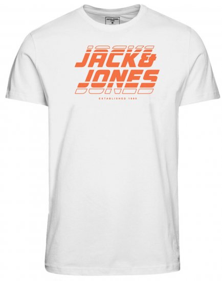 Jack & Jones JCOELLIOT T-Shirt White - T-shirts - Grote Maten T-shirts Heren