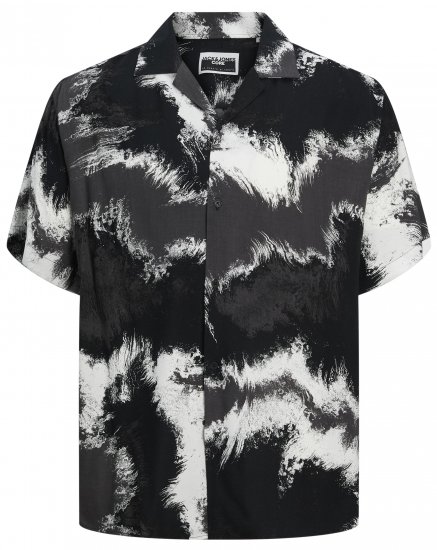 Jack & Jones JCOJEFF AOP Resort Shirt Asphalt - Overhemden - Overhemden Grote Maten Heren
