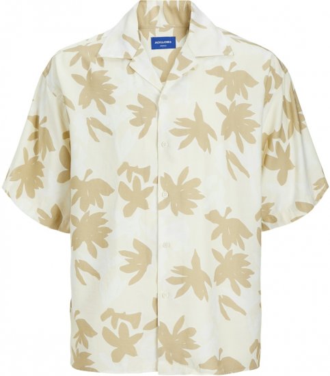 Jack & Jones JOREASTER MARSHALL Shirt Buttercream - Overhemden - Overhemden Grote Maten Heren