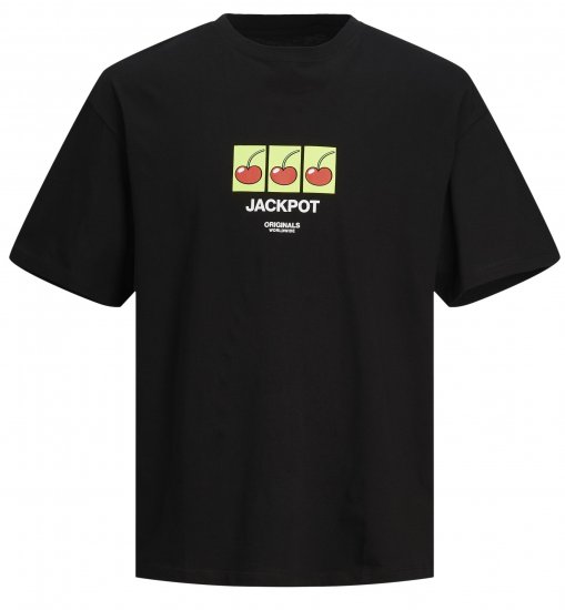 Jack & Jones JORBLOCKPOP T-Shirt Black - T-shirts - Grote Maten T-shirts Heren