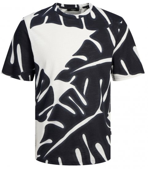 Jack & Jones JPRBLAPALMA AOP T-Shirt Snow White - T-shirts - Grote Maten T-shirts Heren