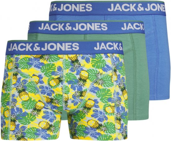 Jack & Jones JACPINEAPPLE SKULL TRUNKS 3 PACK Palace Blue - Ondergoed & zwem - Grote Maten Ondergoed Heren