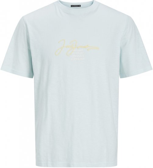Jack & Jones JORARUBA BRANDING TEE SS CREW NECK Skylight - T-shirts - Grote Maten T-shirts Heren