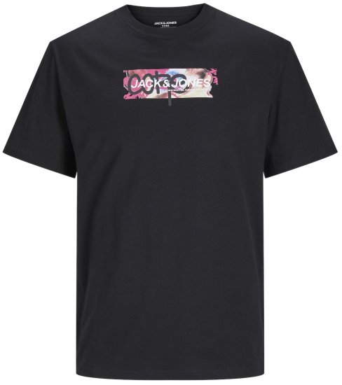 Jack & Jones JCOSUMMER PRINT T-Shirt Black - T-shirts - Grote Maten T-shirts Heren