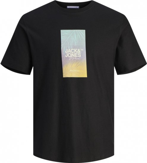 Jack & Jones JORARUBA Sunset Branding T-shirt Black - T-shirts - Grote Maten T-shirts Heren