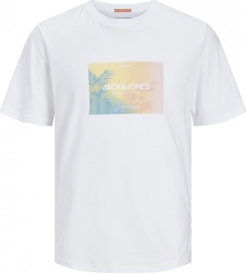 Jack & Jones JORARUBA Sunset Branding T-shirt White - T-shirts - Grote Maten T-shirts Heren