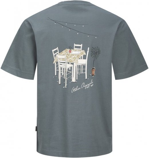 Jack & Jones Lington Back And Front Print Crew Neck T-Shirt Grey - T-shirts - Grote Maten T-shirts Heren