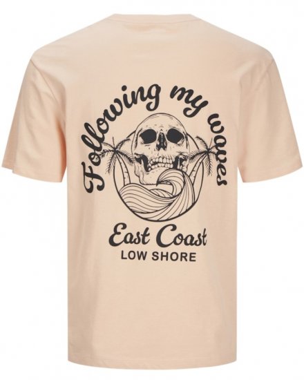 Jack & Jones Zekiel Crew Neck T-Shirt Peach Parfait - T-shirts - Grote Maten T-shirts Heren