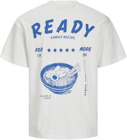 Jack & Jones Charge Crew Neck Printed T-Shirt White - T-shirts - Grote Maten T-shirts Heren