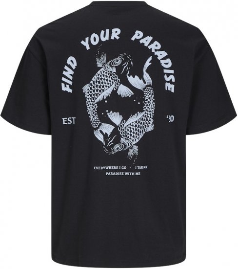 Jack & Jones Charge Crew Neck Printed T-Shirt Black - T-shirts - Grote Maten T-shirts Heren