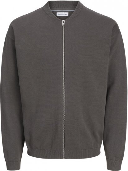 Jack & Jones Calvin Knit Bomber Zipper Sweater Grey - Sweaters & hoodies - Sweaters & Hoodies Grote Maten Heren
