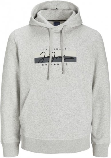 Jack & Jones Frederiksberg Box Script Hoodie White Melange - Sweaters & hoodies - Sweaters & Hoodies Grote Maten Heren